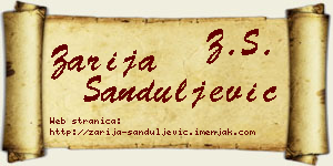 Zarija Sanduljević vizit kartica